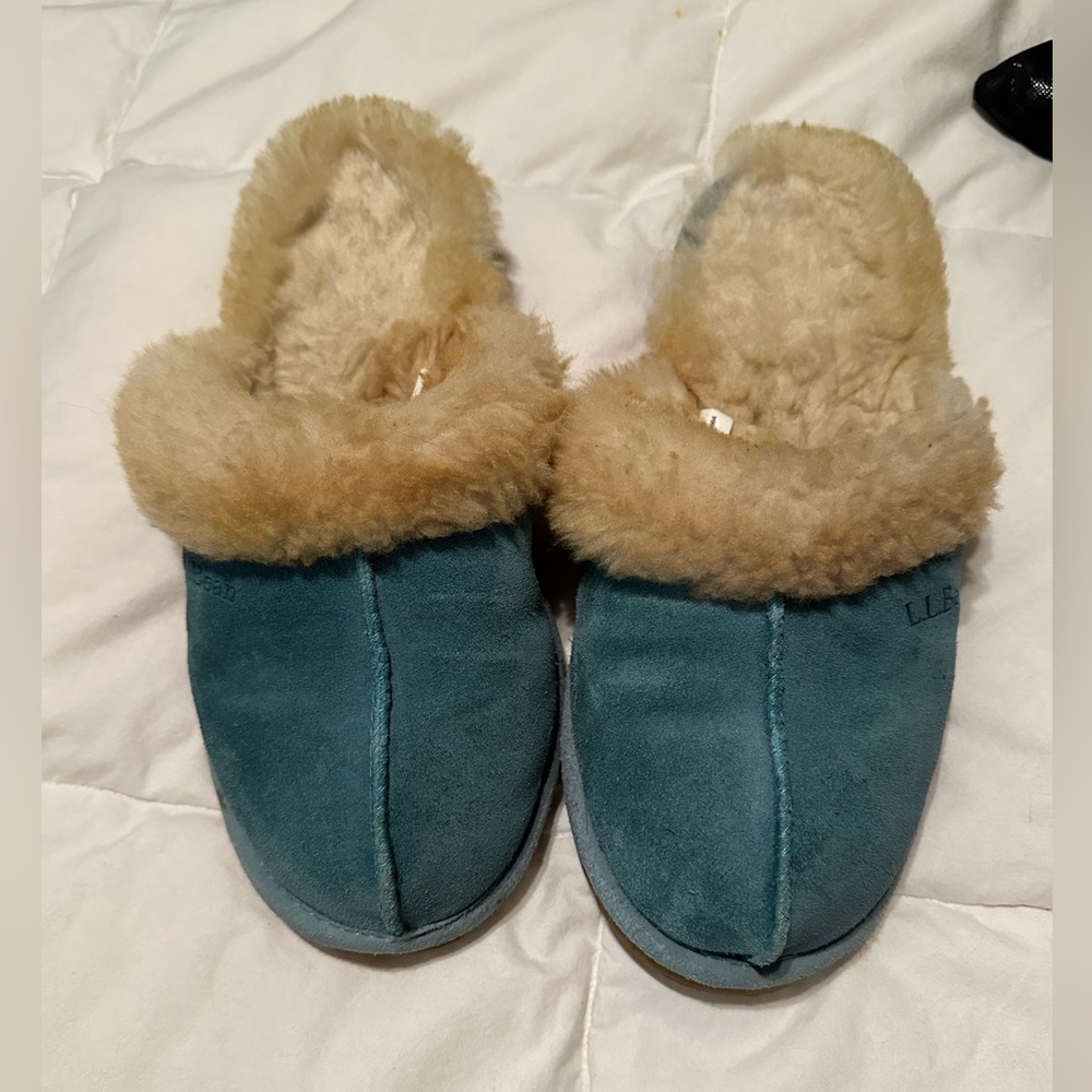 L.L Bean leather shearling slippers